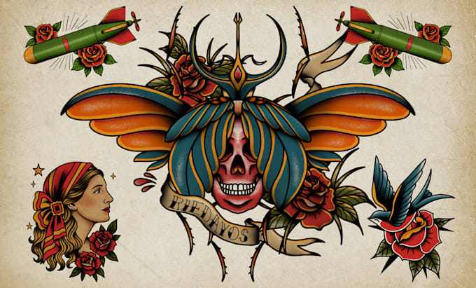 do american traditional tattoo style design by request