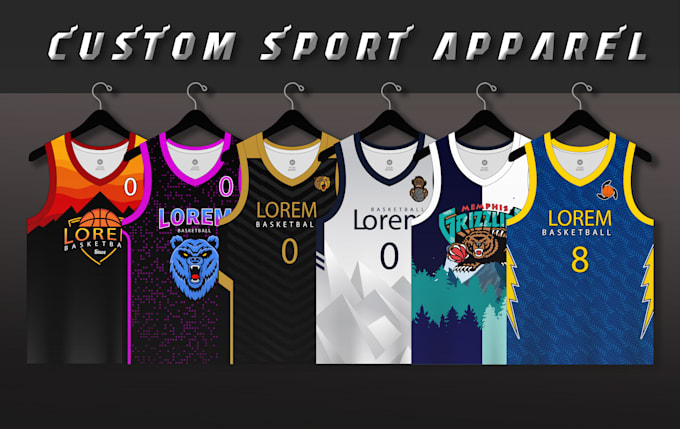 Design a custom basketball jersey, esports, or all over sports