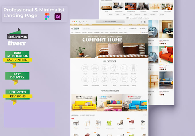 do professional and minimalist landing page design