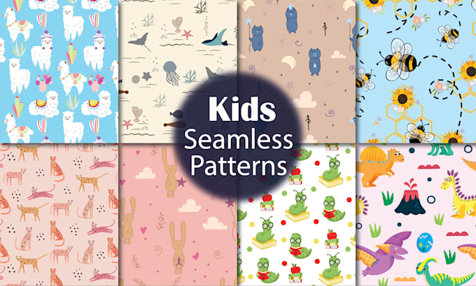 vector seamless pattern designs babies and kids