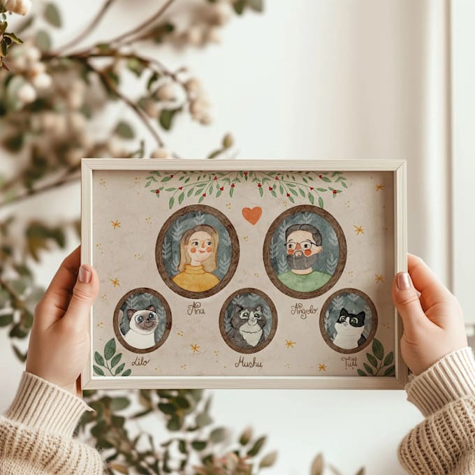 illustrate your family, friends or colleagues in this style