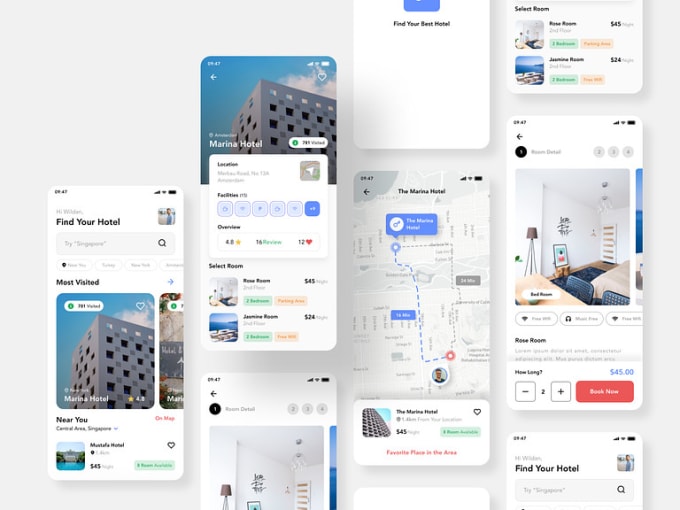 design develop hotel booking app logistics app pharmacy app