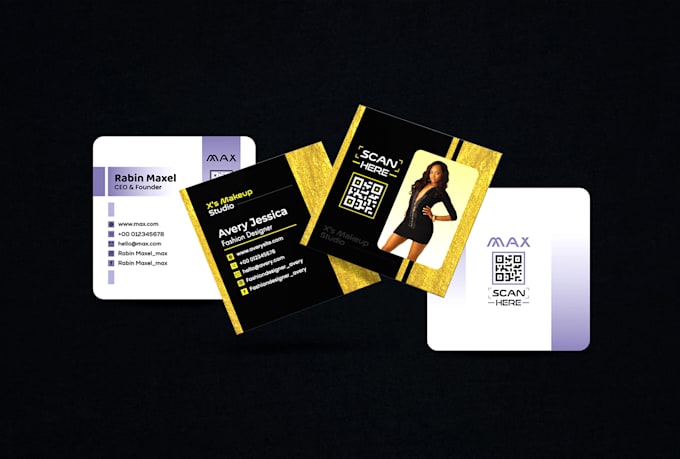unique square business card or visiting card design