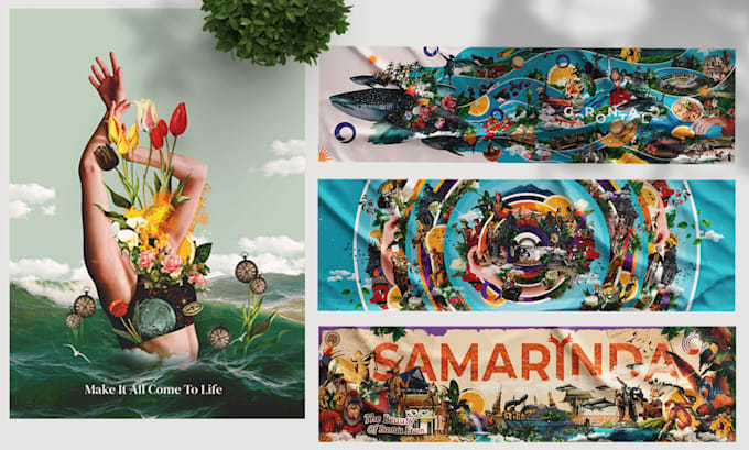 design collage artwork for cover art, flyer, or poster