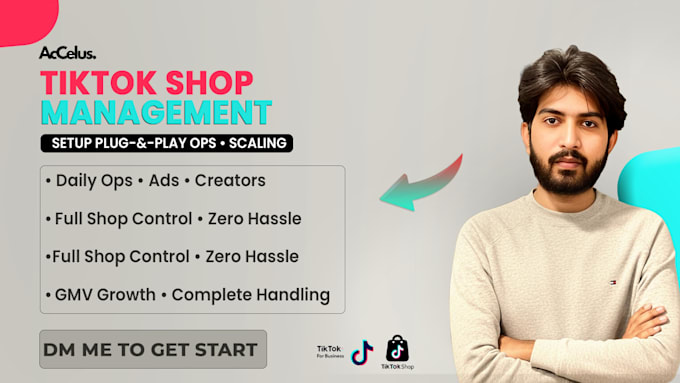 setup tiktok shop, manage tiktok ads and affiliate outreach and marketing