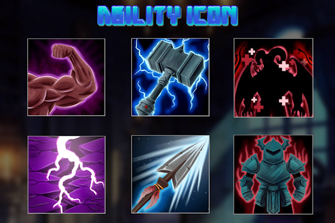 create 2d game art assets, objects, icons, props, tittle