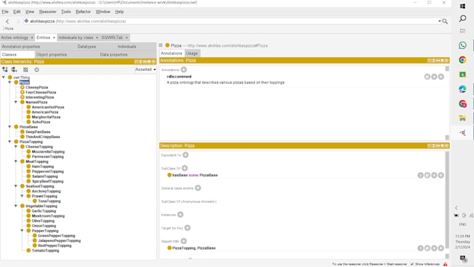 develop and refine your ontology design using protege