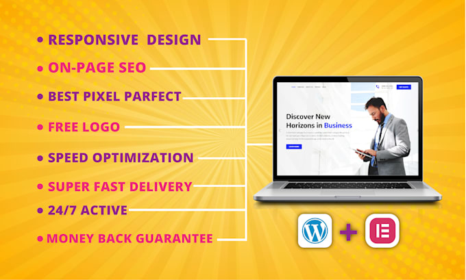 create modern responsive wordpress website design for your business