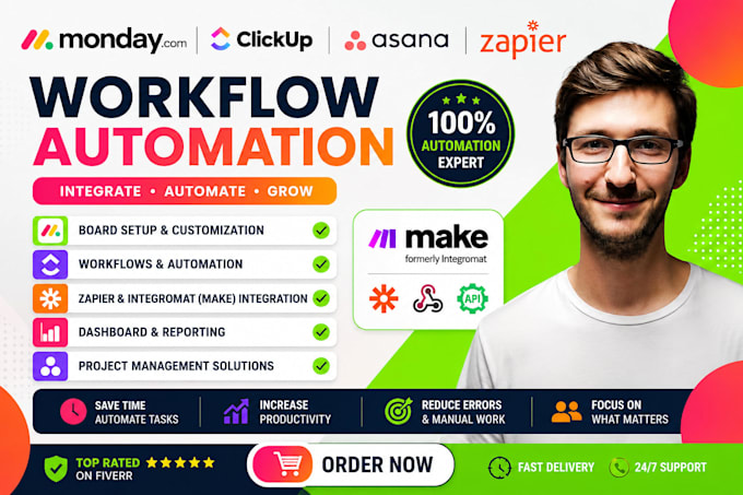 setup monday com crm clickup and zapier or make automation
