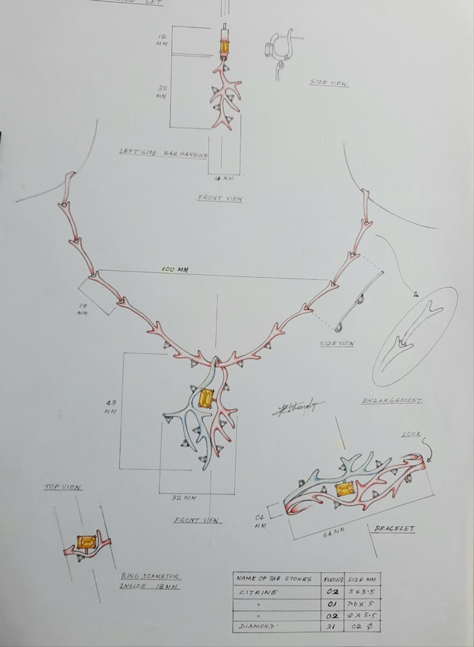 sketch beautiful necklace for your business