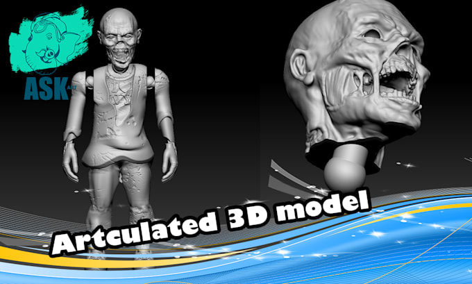 create an articulated custom 3d printable model