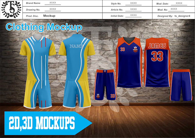 do 2d, 3d mockups and designs for your clothing brand