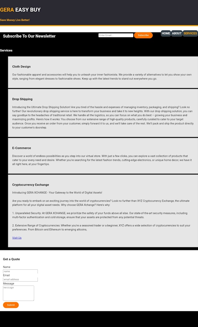 Write html landing page with css design by Benjaminmaurice | Fiverr