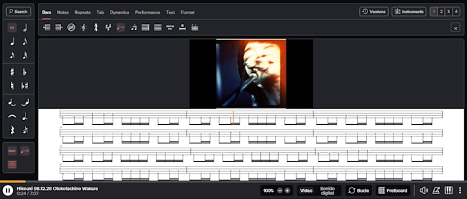 transcribe accurately any song you like into bass tabs