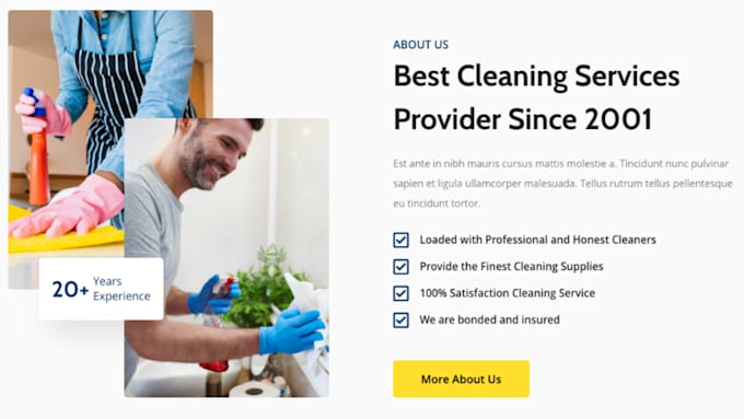 design cleaning website, cleaning business website, service website