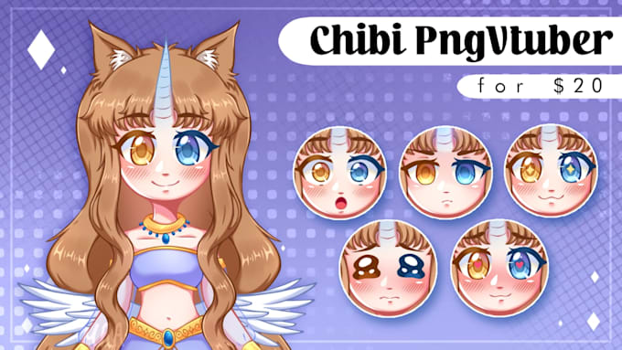 make png vtuber chibis in anime style