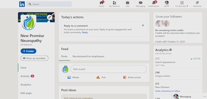 create a professional linkedin business page for you