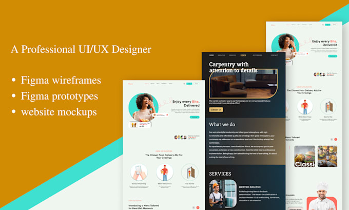 create figma wireframe, figma prototype, website mockup with figma