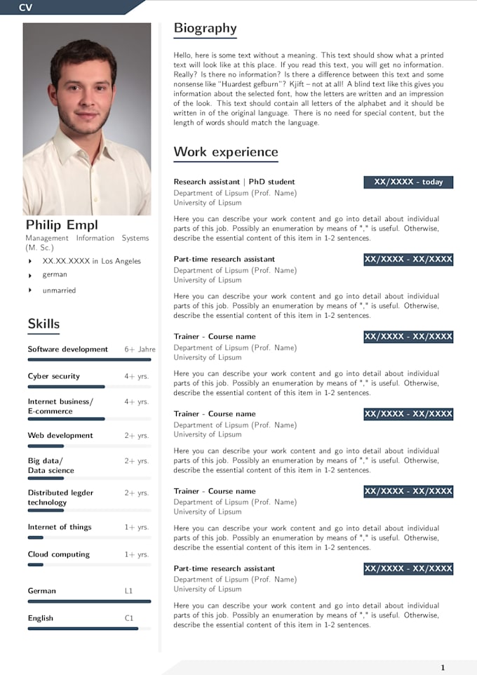 write your CV in latex