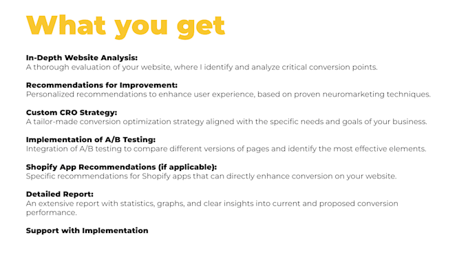 provide a conversion rate optimization report for your website