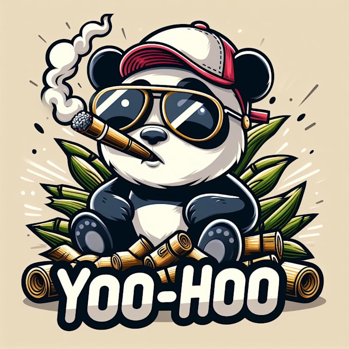Make panda smoking mascot logo design in one day by Vadesh_jaken | Fiverr