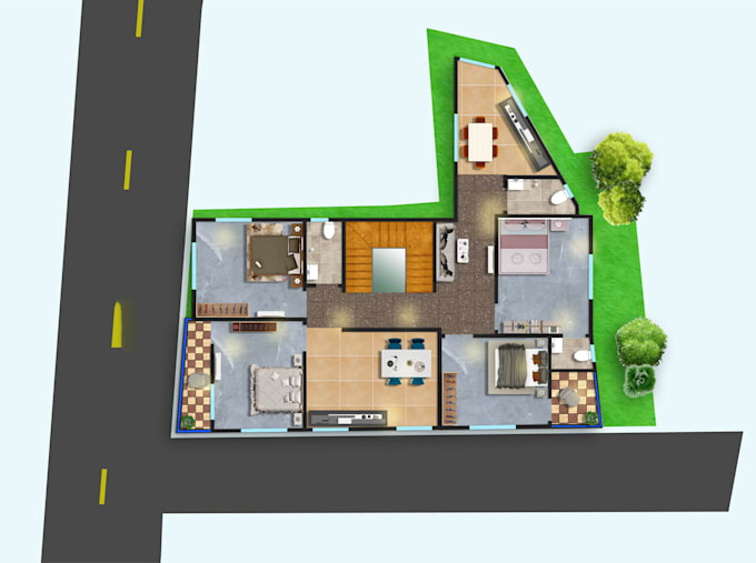 make 3d isometric view, 2d layout