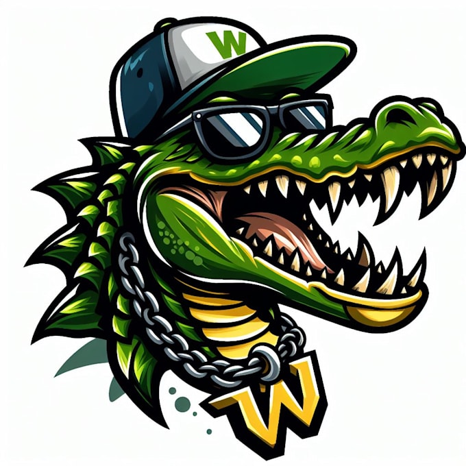do unique awesome alligator mascot logo design