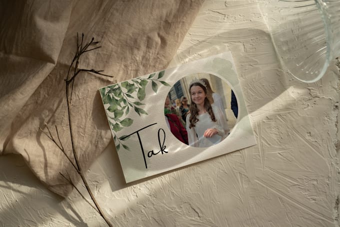 create a thank you card design