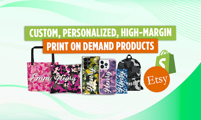 setup custom personalized products shopify etsy print on demand store printful