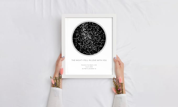 design a captivating personalized star map for your special date or event