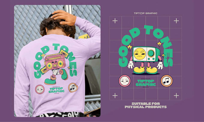 create retro graphic illustrations for a clothing brand