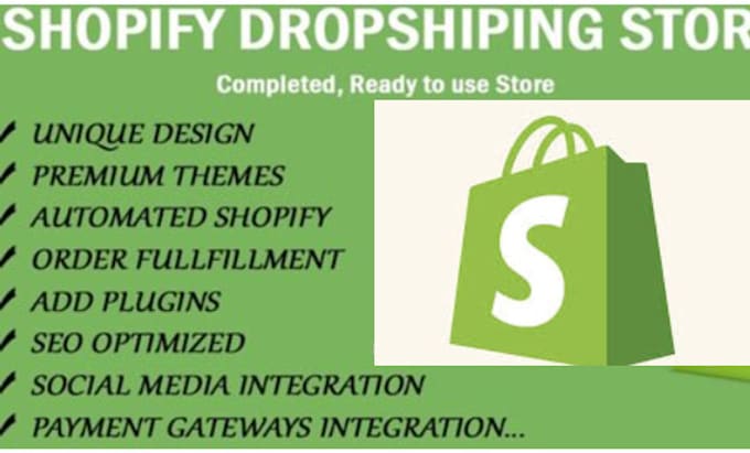 create shopify dropshipping store, shopify store setup, shopify website design