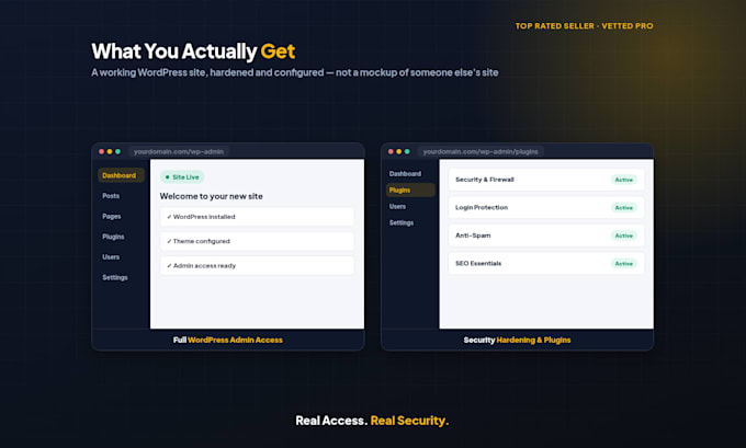 install wordpress, themes, plugins, and secure your website