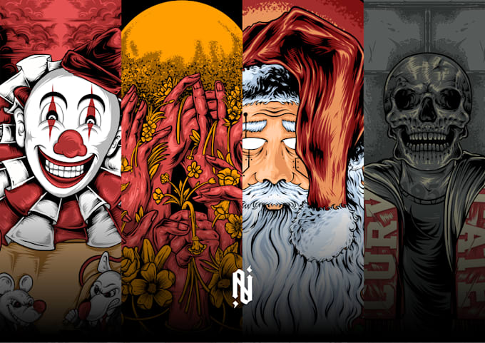 drawing illustration for your merchandise design