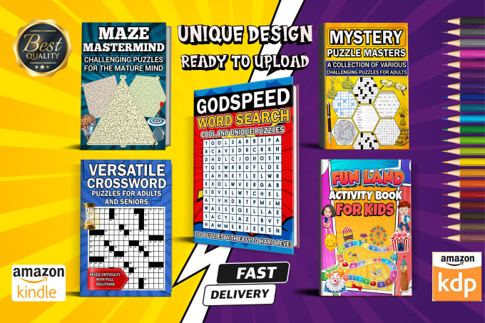 Make word search mazes crossword sudoku puzzle book for kdp by