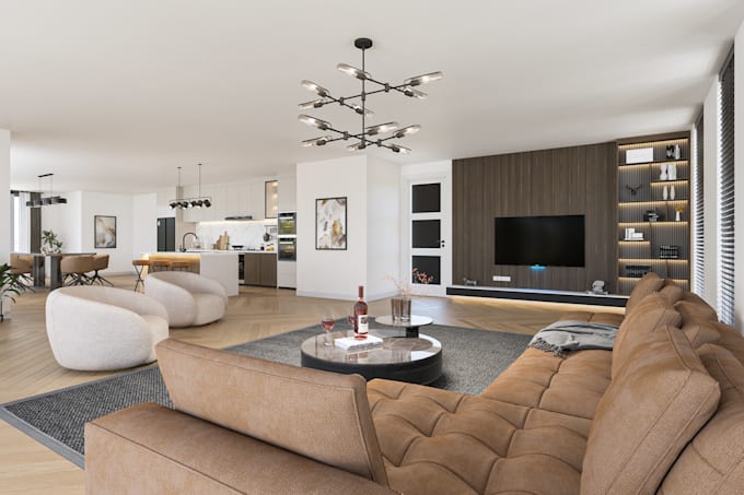 3d realistic render interior design