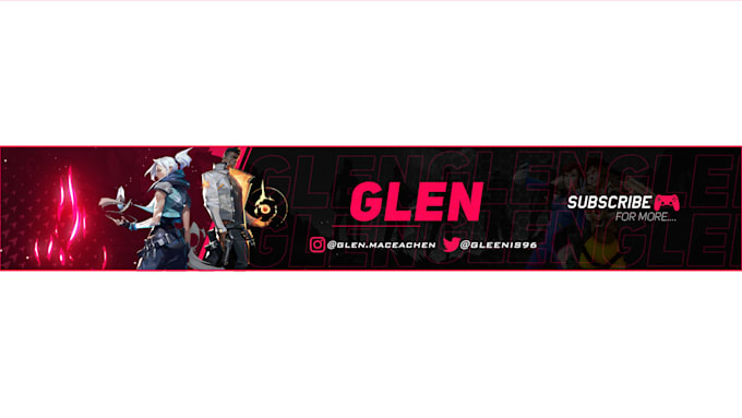 design youtube banner, twitch banner, gaming banner