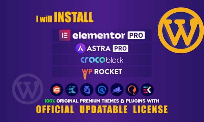 install astra pro elementor pro wp rocket crocoblock plugin updatable