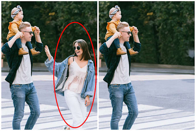 add or remove person or objects from your photo by photoshop editing