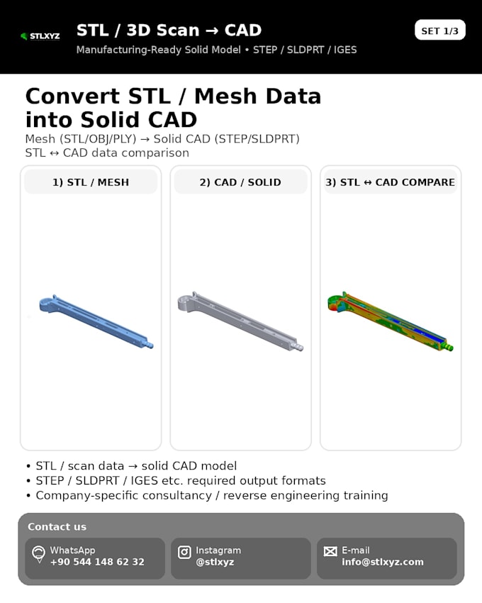 convert stl, mesh, or scan data into a precise cad model