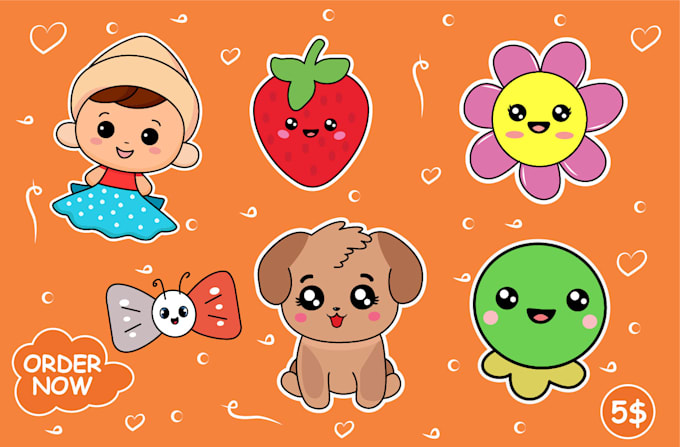 create a cute and kawaii cartoon design