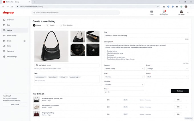 do manual product listing on poshmark, ebay,depop, mercari, shopify