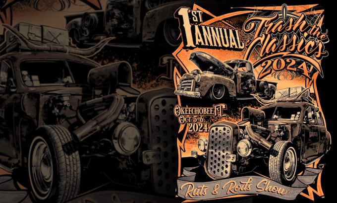 create cool hot rod car for event and community