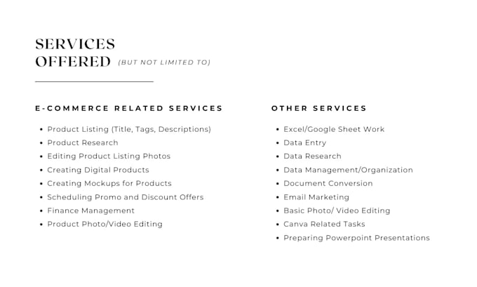 be your ecommerce personal administrative virtual assistant