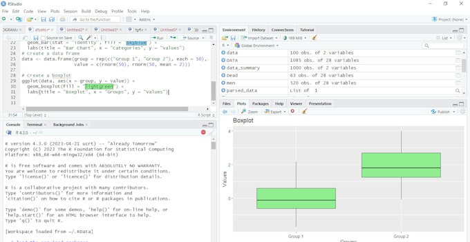 use r studio to statistically analyze your data
