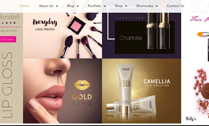 design lucrative lipstick shopify store lip gloss dropshipping store