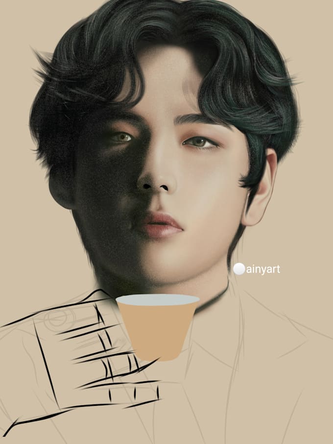 draw your face into realistic art digital