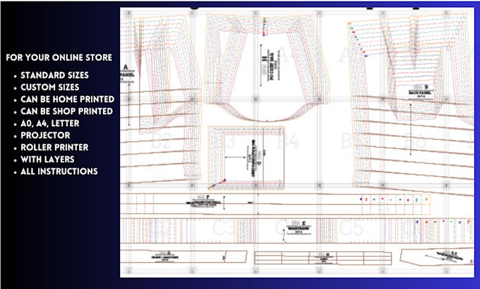 do PDF sewing pattern, layered, dxf, rul, ai, alterations
