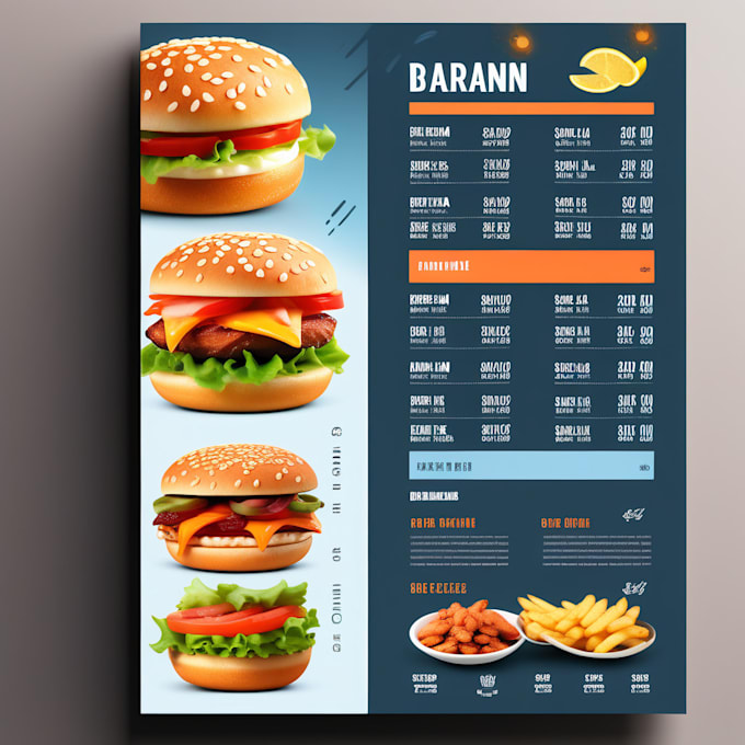 do professional restaurant menu design, food menu or digital
