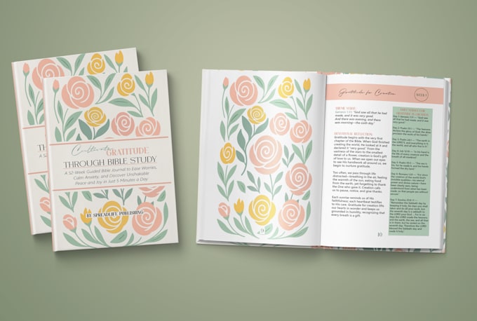 create prayer journal, daily devotion, christian book design